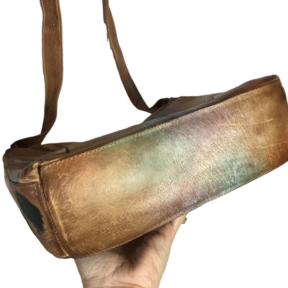 Anuschka NEVER USED Handpainted Leather Shoulder Bag Southwest - Picture 11 of 12